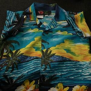 Hawaiian short sleeve button up shirt by Paradis Aloha Hawaii. 6mo. VGUC.